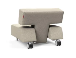 Poltrona con ruote trasformabile in pouf Longhorn