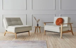 Poltrona design Dublexo Frej con braccioli in legno