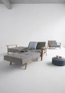 Poltrona design scandinavo in tessuto SplitBack Frej