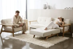 Poltrona design scandinavo in tessuto SplitBack Frej