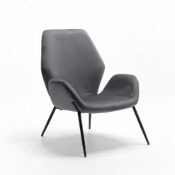 Poltrona Elvara in velluto con gambe in metallo nero