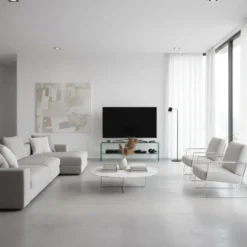 Porta TV in vetro curvato trasparente Fancy 110