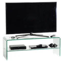 Porta TV in vetro curvato trasparente Fancy 110