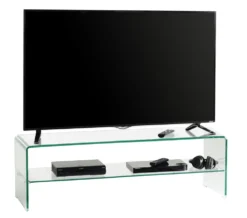 Porta TV in vetro curvato trasparente Fancy 130