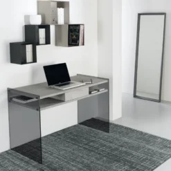 Scrivania design in vetro e laminato Patrik