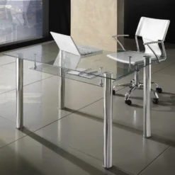 Scrivania moderna Roland per ufficio in vetro 120 x 70 cm