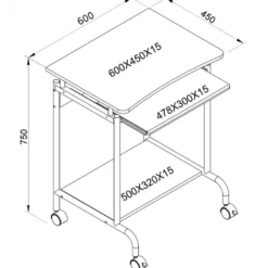 Scrivania porta PC bianca Compact 60 x 45 cm