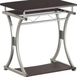 Scrivania porta PC in metallo e legno Compatta-B