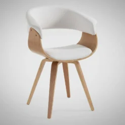 Sedia design moderno Once Wood White