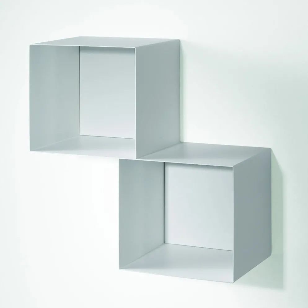 Set 3 cubi da parete in acciaio Naoki