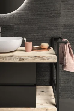 Set mobili bagno in legno Old Wood 2 di Loetrà