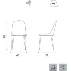 Set 4 sedie design moderno Sanna Soft
