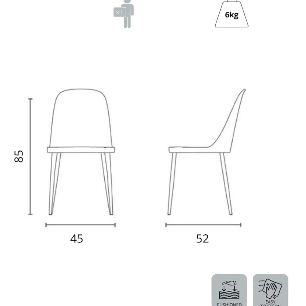 Set 4 sedie design moderno Sanna Soft