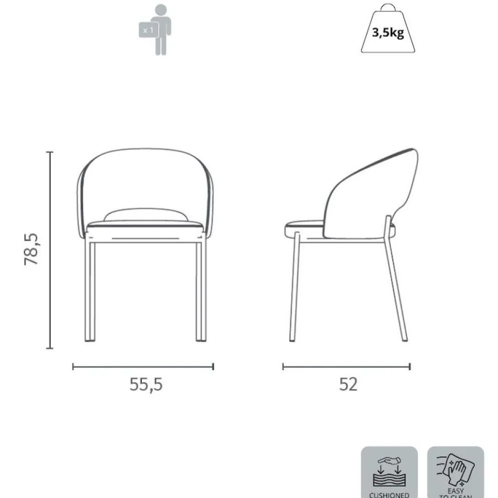 Set 2 sedie imbottite Alenya