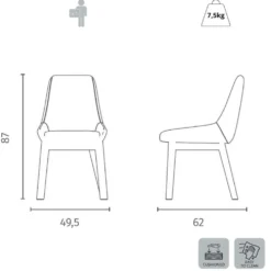 Set 4 sedie imbottite Avenor