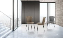 Set 4 sedie imbottite Tarja Grey