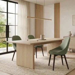 Set 4 sedie in legno e tessuto Noraya