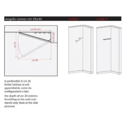 Specchio angolare ad anta in alluminio Angle Vanity