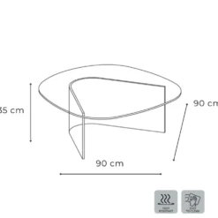 Tavolino da salotto Auris Big in vetro martellato