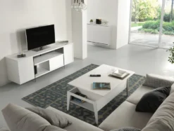 Tavolino da salotto con piano alzabile e contenitore Mintar