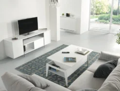 Tavolino da salotto con piano alzabile e contenitore Mintar
