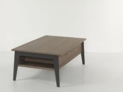 Tavolino da salotto con piano alzabile e contenitore Mintar