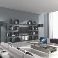 Tavolino da salotto contenitore con piano alzabile Miram