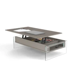Tavolino da salotto contenitore con piano alzabile Miram