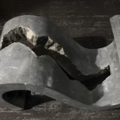 Tavolino da salotto in pietra e vetro Orian