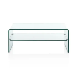 Tavolino da salotto in vetro curvato Emerald Evo
