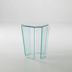 Tavolino lato divano in vetro curvato Morley