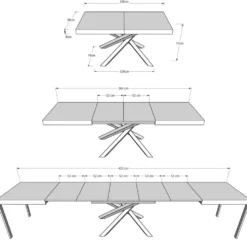 Tavolo allungabile Aberdeen 4C 90x160/420 cm