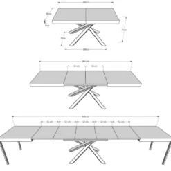 Tavolo allungabile Aberdeen 4C 90x180/440 cm