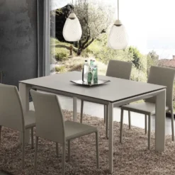 Tavolo allungabile Duarte piano vetro ceramica 140 x 90 cm