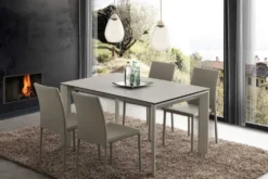 Tavolo allungabile Duarte piano vetro ceramica 140 x 90 cm