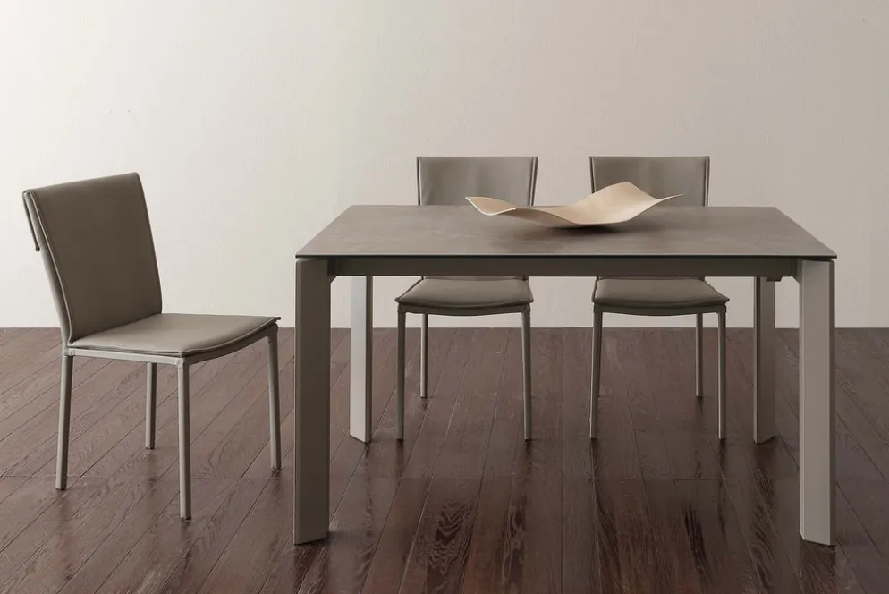 Tavolo allungabile Duarte piano vetro ceramica 140 x 90 cm