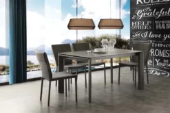 Tavolo allungabile in acciaio e ceramica Duarte Duo