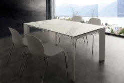 Tavolo allungabile in acciaio e ceramica Duarte Duo