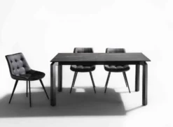 Tavolo allungabile in acciaio e vetro-ceramica Deric