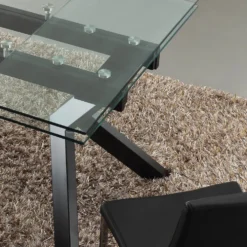 Tavolo allungabile moderno Mats in metallo e vetro