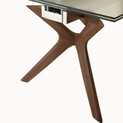Tavolo allungabile Nicklas in acciaio vetro legno 160x90cm