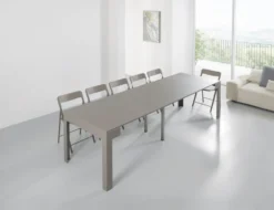 Tavolo consolle allungabile in acciaio Dutton
