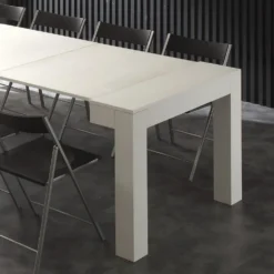 Tavolo consolle allungabile Klement in legno bianco