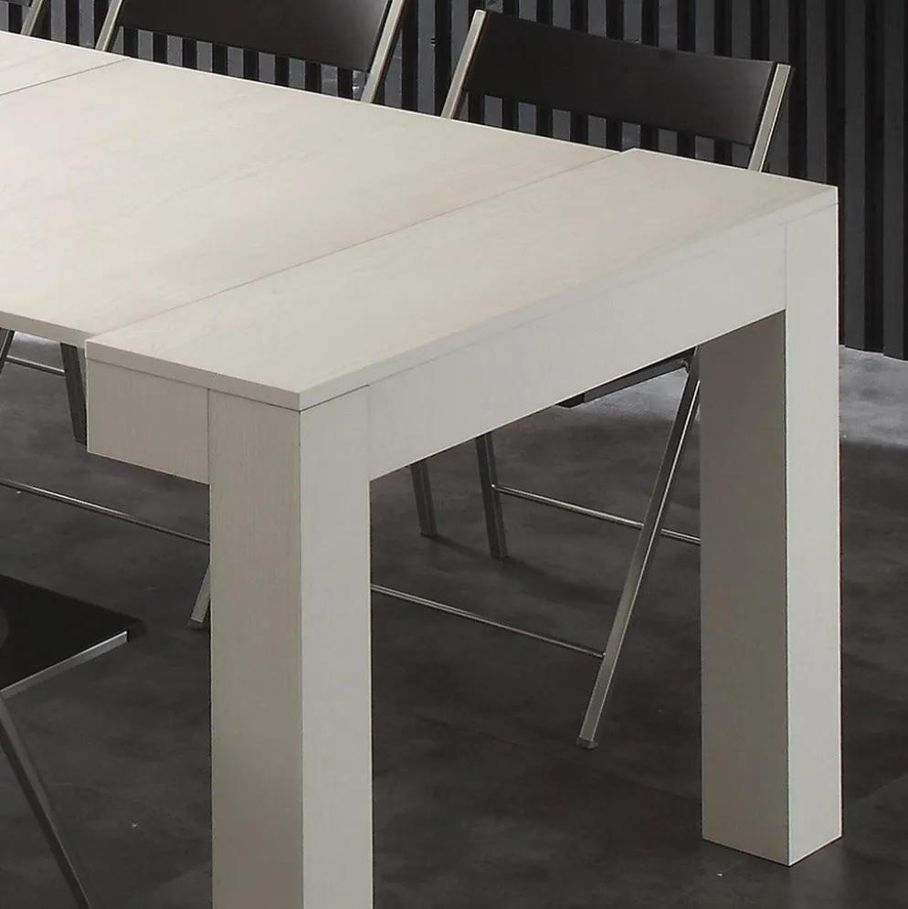 Tavolo consolle allungabile Klement in legno bianco