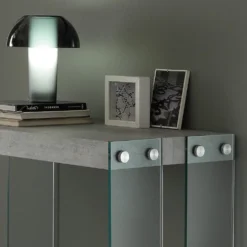 Tavolo consolle allungabile Skim in vetro e legno