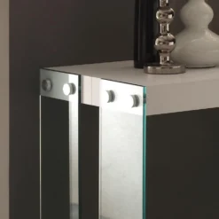 Tavolo consolle allungabile Skim in vetro e legno