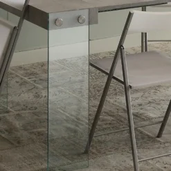 Tavolo consolle allungabile Skim in vetro e legno