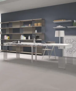 Tavolo consolle allungabile Ronny Big in vetro e laminato