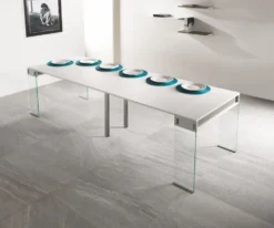 Tavolo consolle allungabile Ronny Big in vetro e laminato