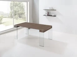 Tavolo consolle allungabile Ronny Big in vetro e laminato